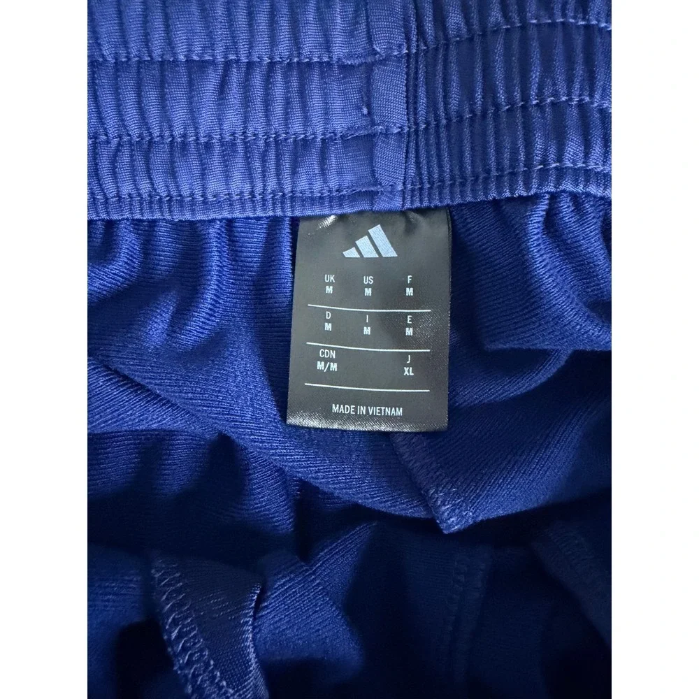 Adidas Track Pants Mens M Navy Blue Excellent 3-Stripe Athletic Drawstring